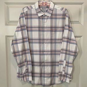 NWOT Tommy Bahama Plaid Button Down Shirt, Size Large